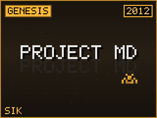 Project MD — Sega Genesis homebrew title screen