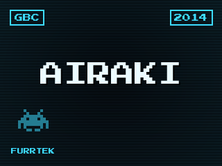 Airaki title screen — Game Boy Color homebrew game