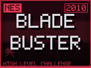 Blade Buster title screen — NES homebrew game