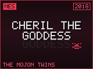 Cheril the Goddess title screen — NES homebrew game