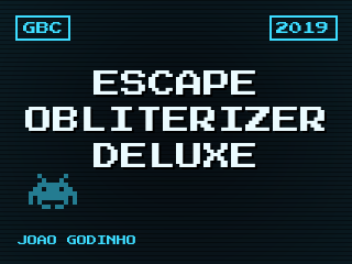 Escape Obliterizer Deluxe title screen — Game Boy Color homebrew game