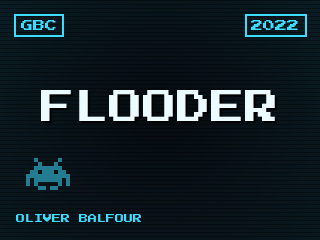 Flooder title screen — Game Boy Color homebrew game