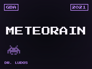 MeteoRain title screen — Game Boy Advance homebrew game