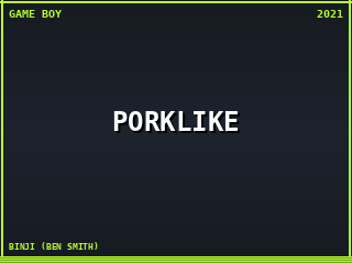Porklike title screen — game boy homebrew game