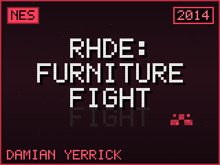 RHDE: Furniture Fight title screen — NES homebrew game