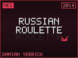 Russian Roulette title screen — NES homebrew game