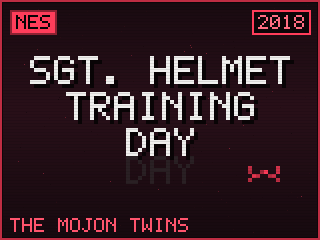 Sgt. Helmet: Training Day title screen — NES homebrew game