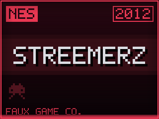 Streemerz title screen — NES homebrew game