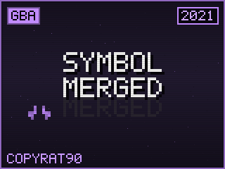 Symbol Merged title screen — Game Boy Advance homebrew game