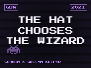 The Hat Chooses the Wizard title screen — Game Boy Advance homebrew game