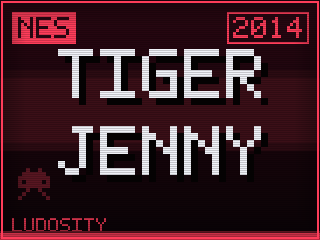 Tiger Jenny title screen — NES homebrew game