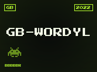 GB-Wordyl title screen — Game Boy homebrew game