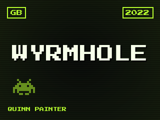 Wyrmhole title screen — Game Boy homebrew game